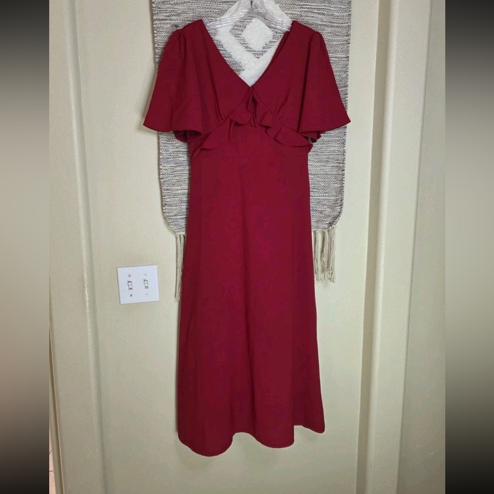 Chic Red Midi Dress for Women